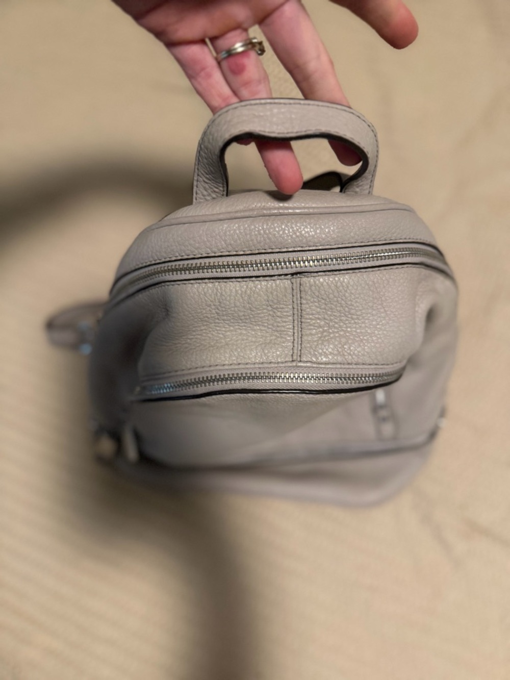 Michael Kors Rhea Pebbled Leather Backpack - Picture 13 of 14